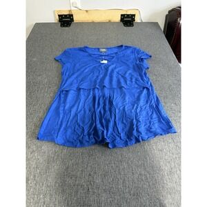 Milk Nursing Wear NWT Royal Blue Breastfeeding Pumping Shirt Top Sz L